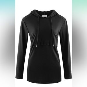 Nursing Long Sleeve Hooded Shirt